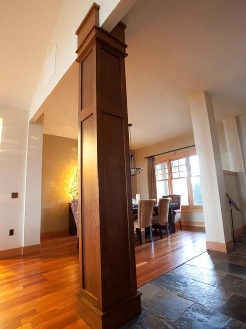 Elegant Wooden Column Design in Modern Interior