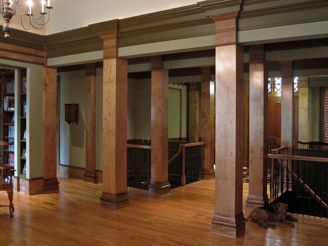 Elegant Wooden Decorative Columns in Craftsman Home