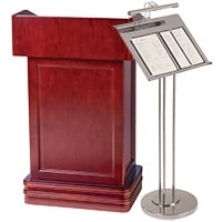 Elegant Wooden Hostess Stand with Menu Holder