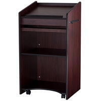 Elegant Wooden Restaurant Host Stands with Shelving