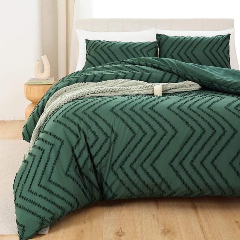 Emerald Green Boho Comforter Set for Bedroom
