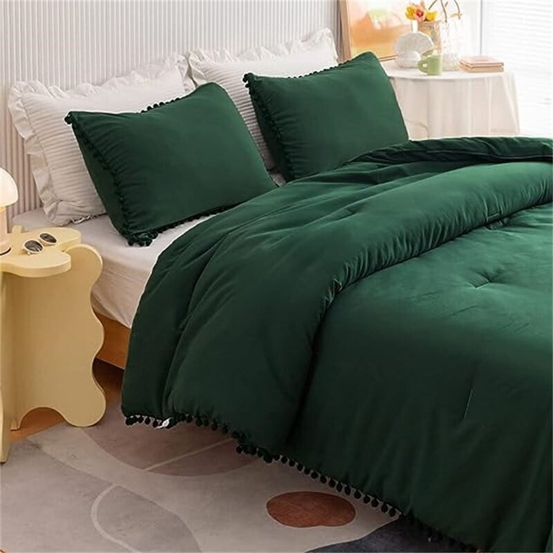 Emerald Green Microfiber Twin Comforter Set