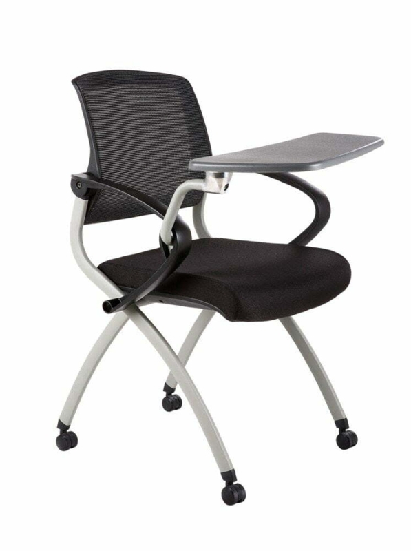 Ergonomic Black Mesh Task Chair with Writing Tablet