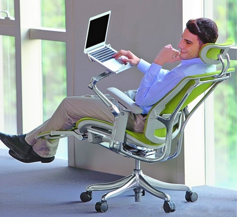 Ergonomic Office Chair with Laptop Mount and Leg Rests