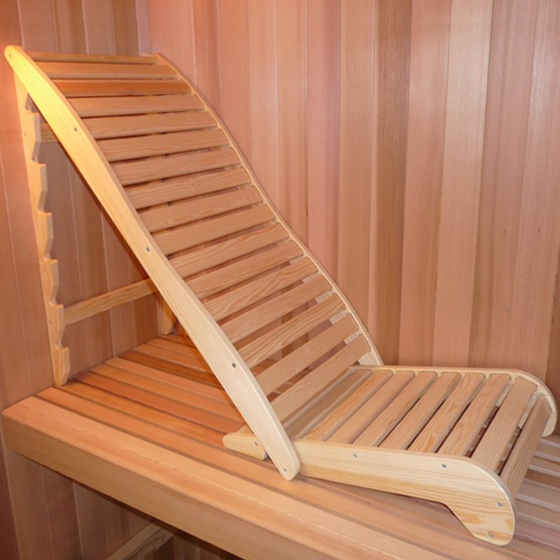 Ergonomic Wooden Reclined Sauna Lounge Chair