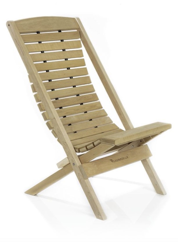 Ergonomic Wooden Sauna Lounger Chair