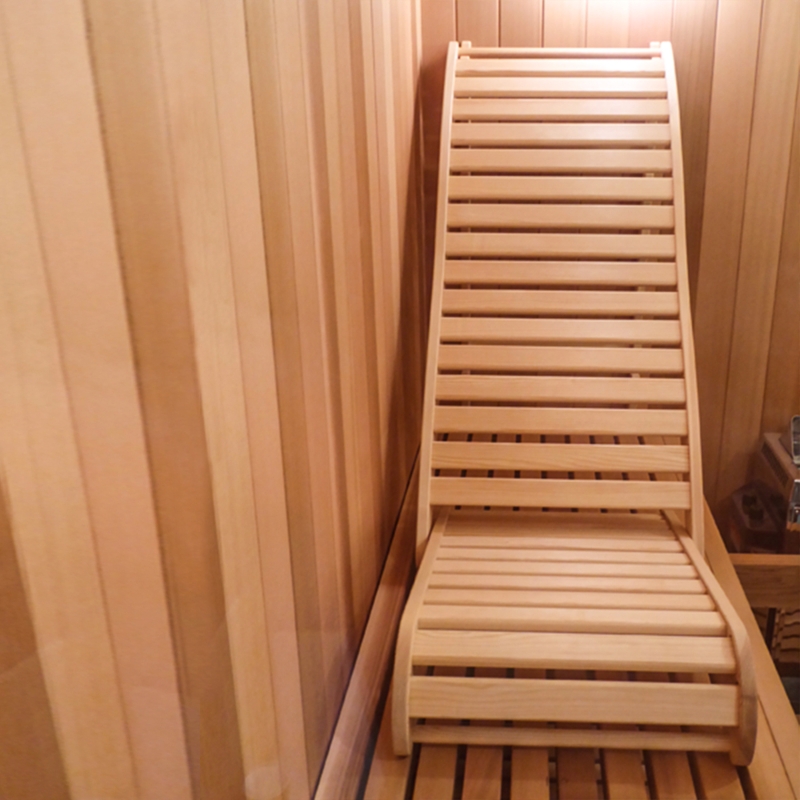 Ergonomic Wooden Sauna Relaxation Chair Design