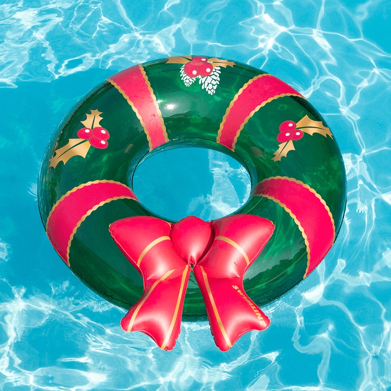 Festive Christmas Wreath Inflatable Pool Ring