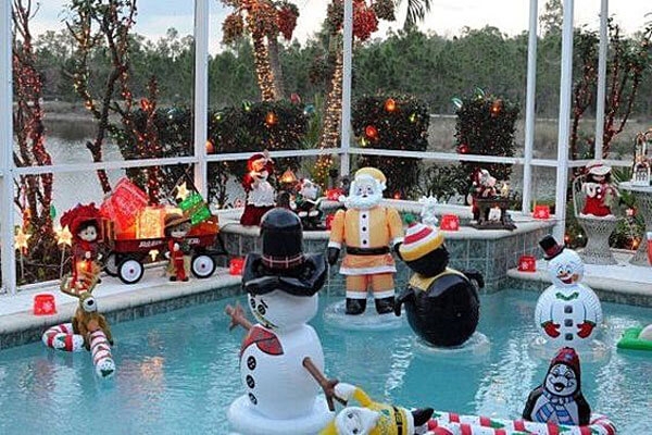 Festive Holiday Pool Party Decoration Ideas