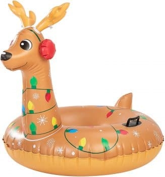 Festive Reindeer Holiday Pool Float with Lights