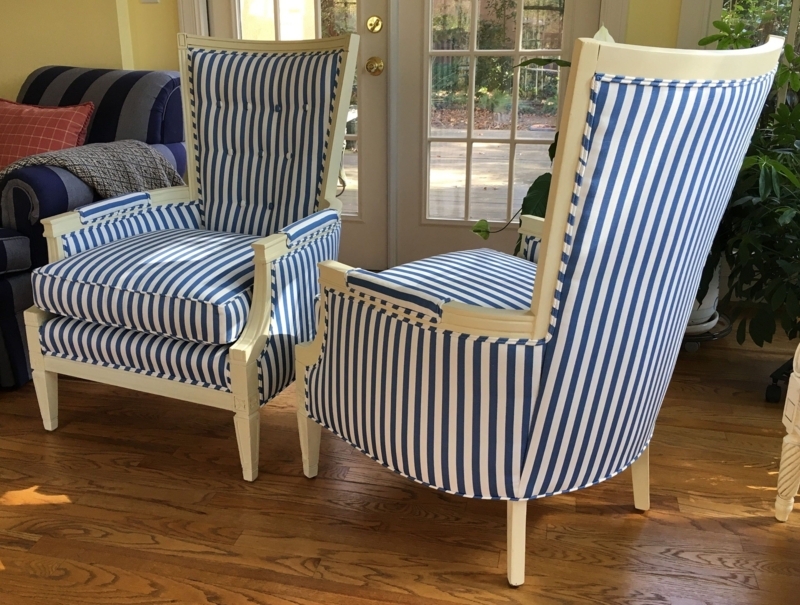 Blue And White Striped Chairs