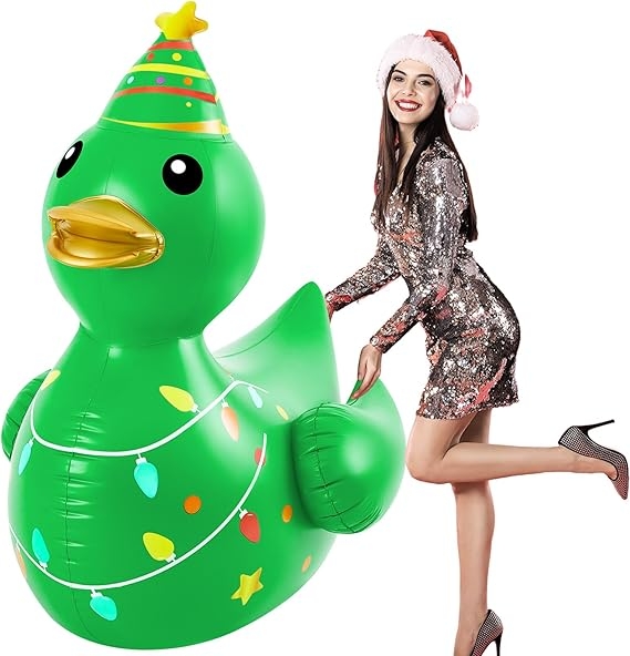Giant Inflatable Christmas Duck Decoration