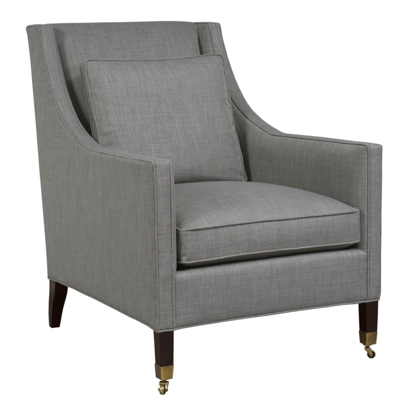 Gray Nautica Accent Chair with Brass Casters