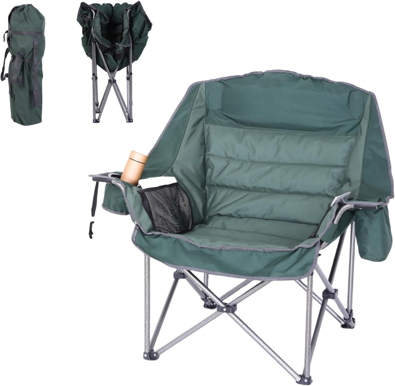 Green Uline Big Daddy Plush Outdoor Folding Chair