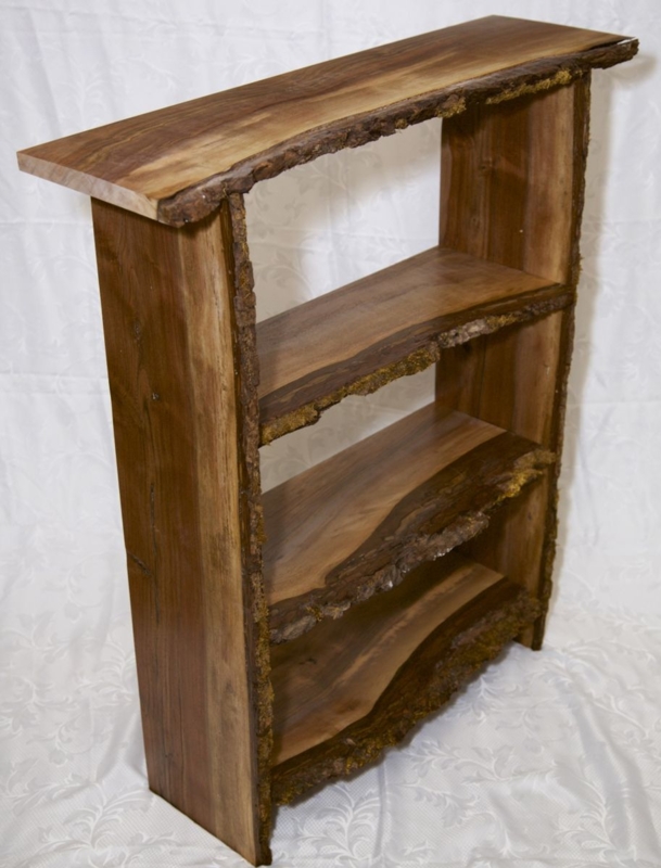 Handmade Dark Walnut Live Edge Wood Shelf
