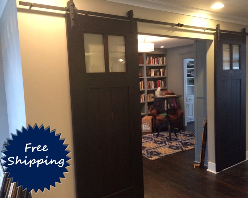 Heritage Dark Wood Barn Door Room Dividers
