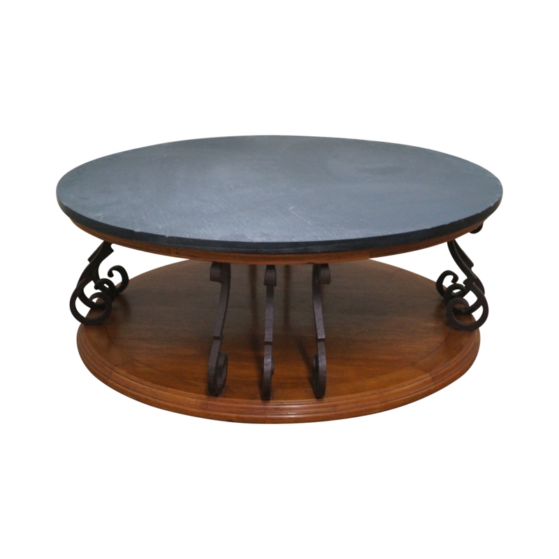 Heritage Mediterranean Round Slate Top Coffee Table