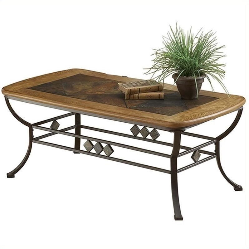 Hillsdale Lakeview Brown Slate Top Coffee Table