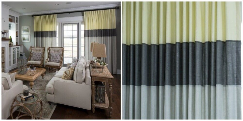 horizontal striped drapes