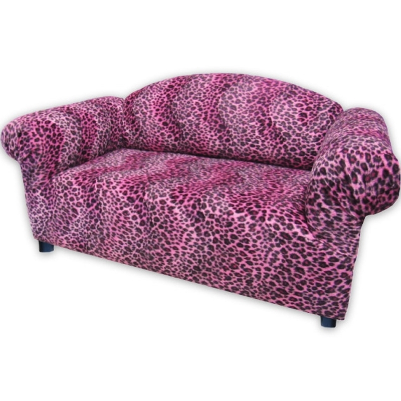 Hot Pink Cheetah Print Mini Sofa Bed for Pets