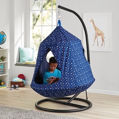 Kids' Blue Starry Hanging Tent with Stand