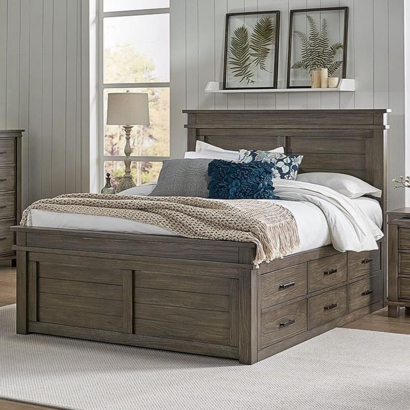 King Captain Bed with Built-In Underbed Storage