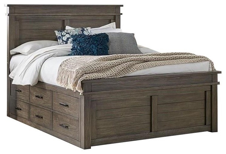 King Captain Bed with Underbed Storage Drawers