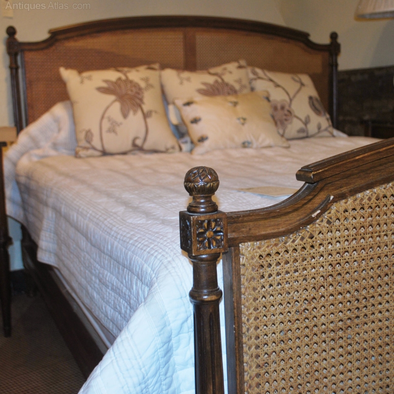 Kingsize French Cane Bed with Vintage Charm