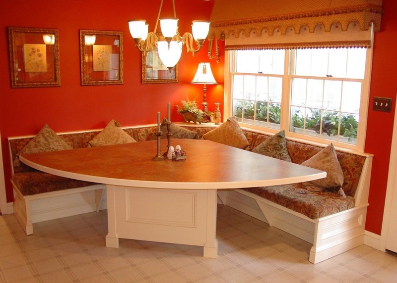 kitchen booth seating Kitchen Transitional with banquette seating ...