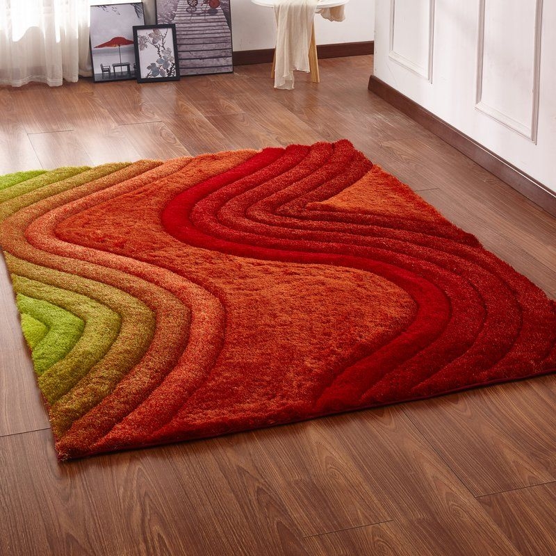 Kleiber Shaggy 3D Multicolor Area Rug with Warm Tones