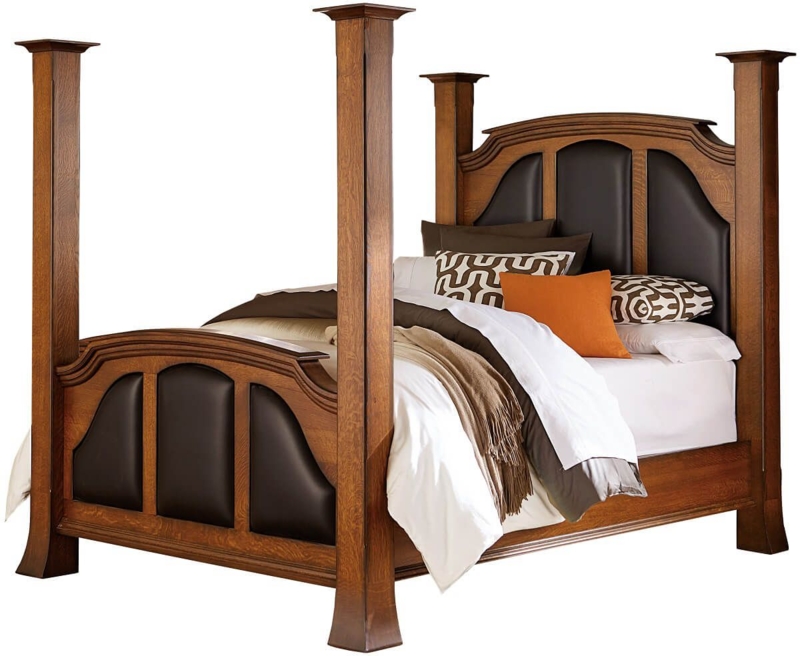 Lakewood Upholstered Post Bed with Wooden Frame