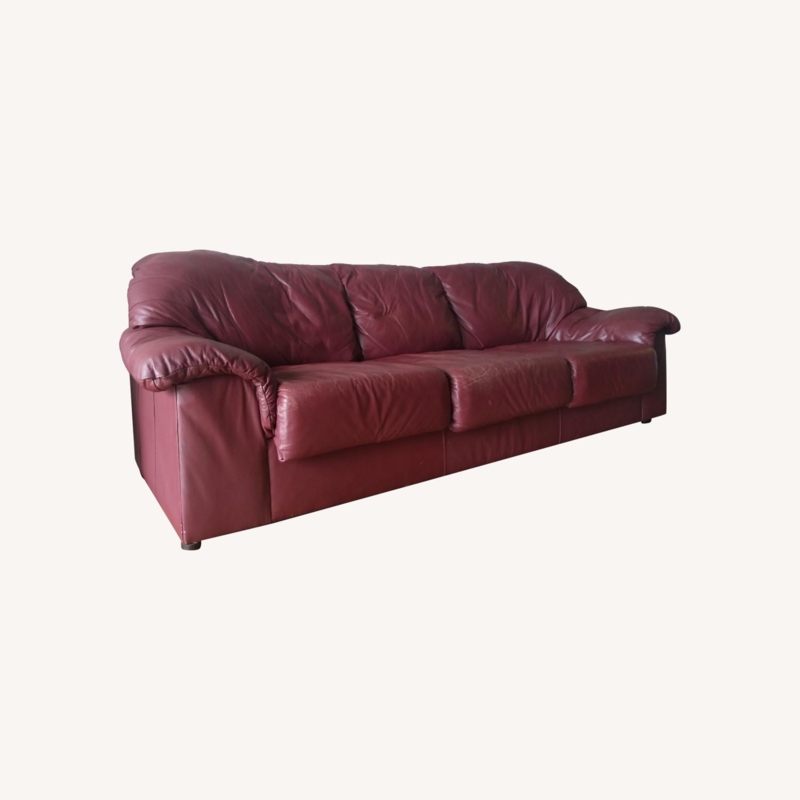 Large Maroon Leather Sofa for Stylish Living Rooms