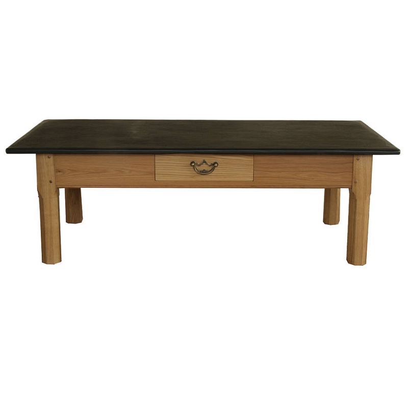 Large Slate Top Coffee Table with Wooden Frame