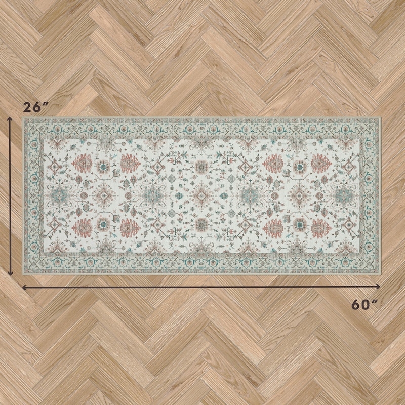 Laura Ashley Machine Washable Slip Resistant Runner Rug