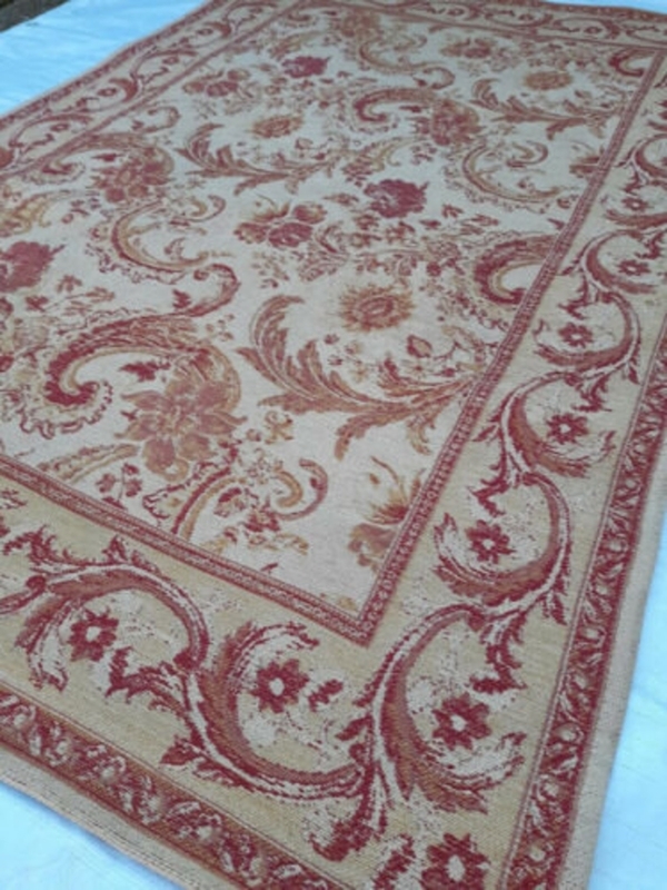 Laura Ashley Raspberry Gold Baroque Floral Rug