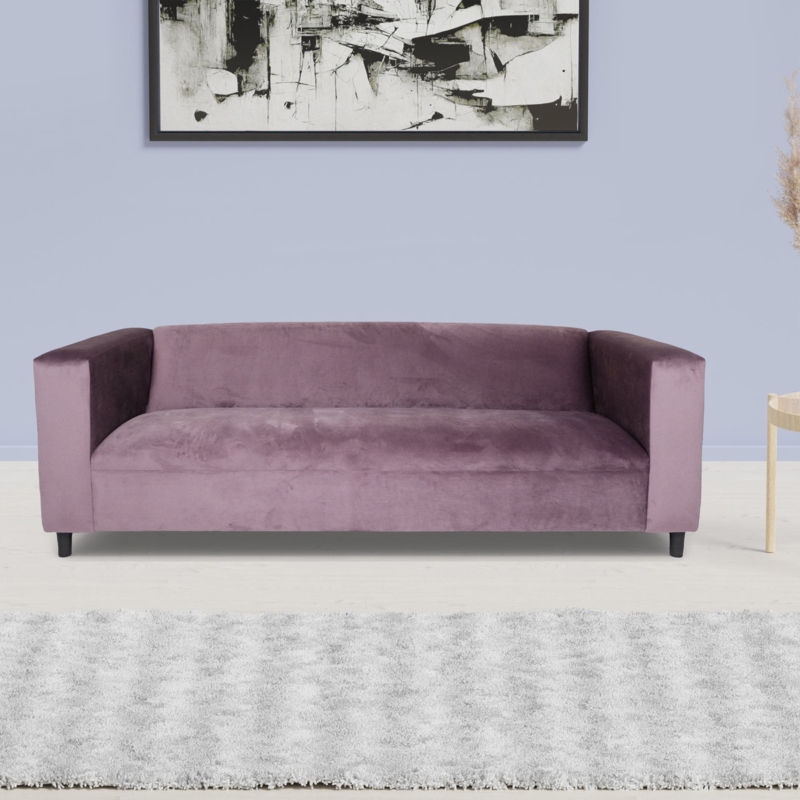 Lavender Velvet Upholstered Modern Sofa Couch