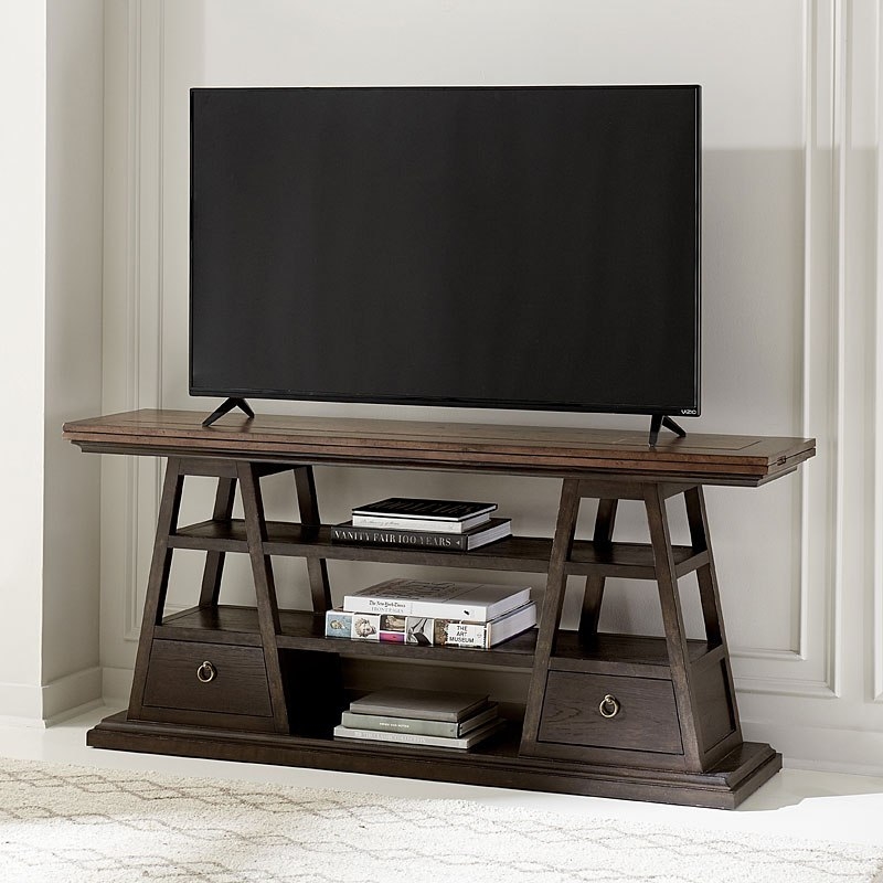 Live-Edge Flip-Top Console Table with Storage