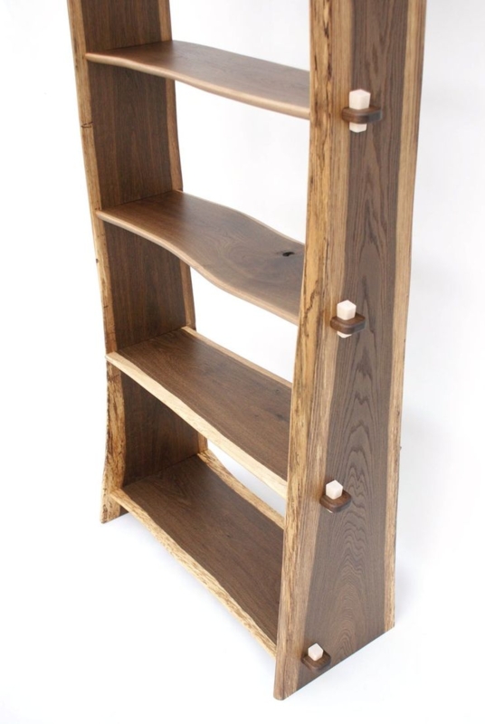 Live Edge Fumed Oak Waney Edge Bookcase