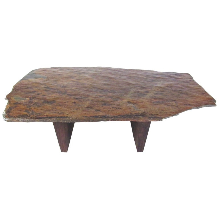Live Edge Slate Top Unique Coffee Table