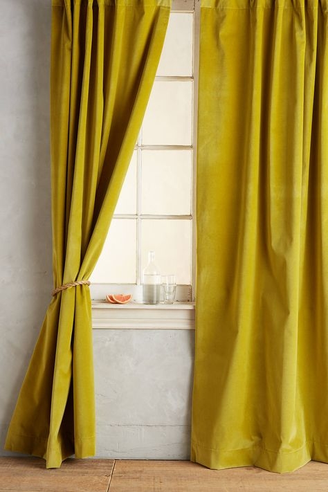 Luxurious Chartreuse Velvet Curtains for Elegant Windows