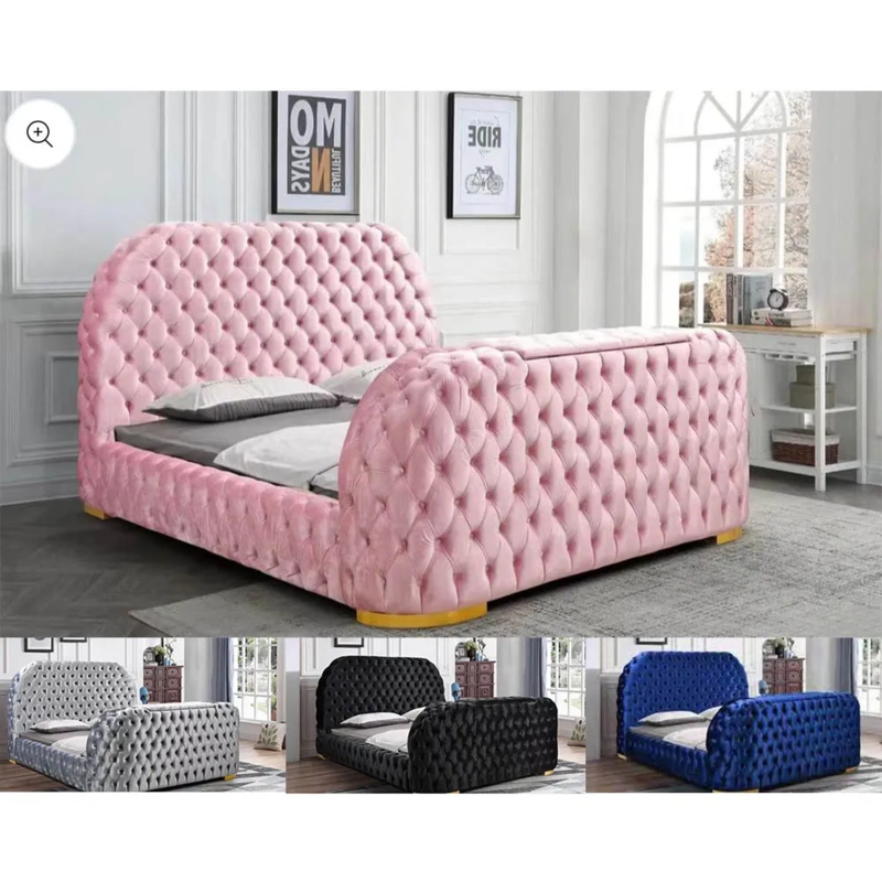 Luxurious Tufted Velvet Super King Bed Designs