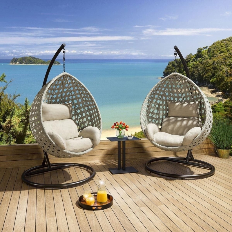 Luxury Outdoor Hanging Pod Chairs with Sea View