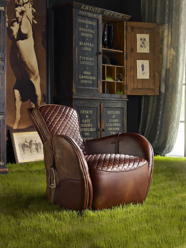 Luxury Quilted Leather Cigar Lounge Chair