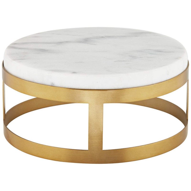 Marble and Gold Brass Finish Lamp Riser