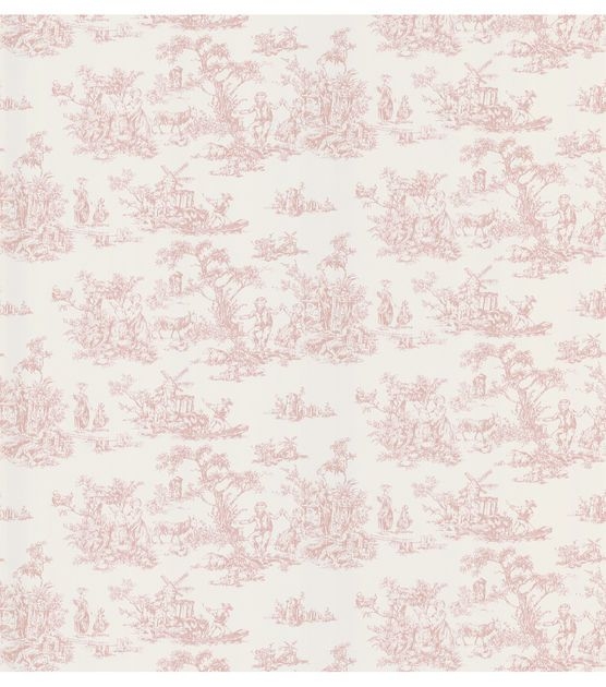 Maxine Pink Toile Classic Vintage Wallpaper