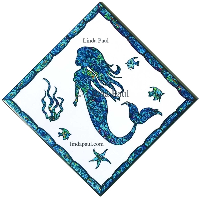 Mermaid Tile - mermaid backsplash tile accents for kitchen or bathroom