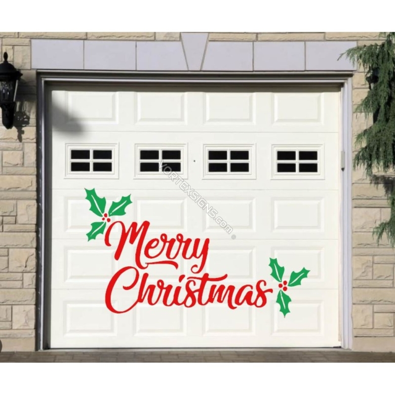 Merry Christmas Garage Door Holiday Decal
