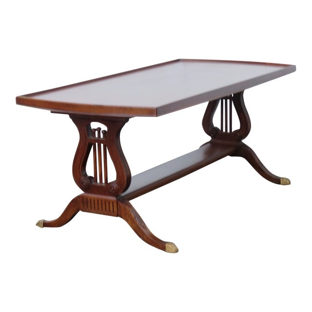 Mersman Harp Mahogany Narrow Vintage Coffee Table