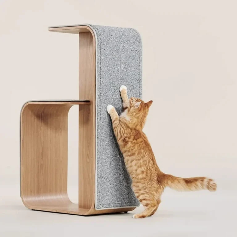 Mid-Century Modern Cat Scratching Furniture in Wood