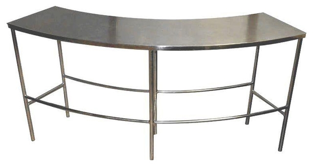 Mid-Century Modern Curved Stainless Steel Table